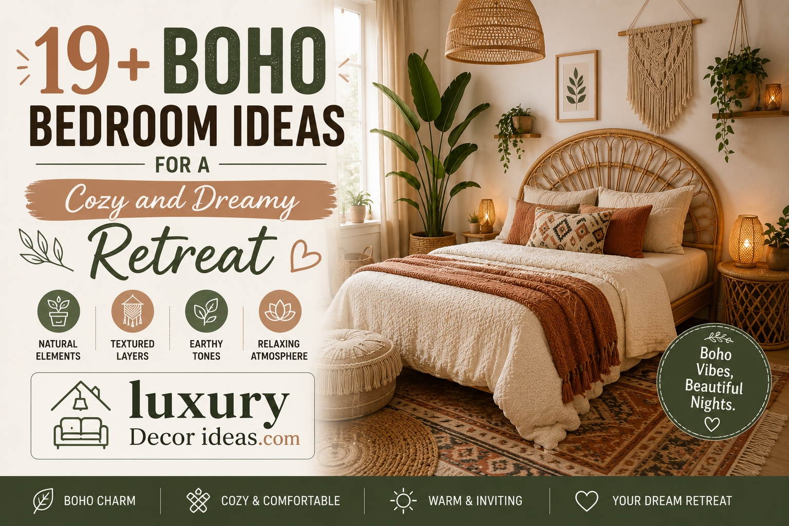 19+ Boho Bedroom Ideas for a Cozy and Dreamy Retreat