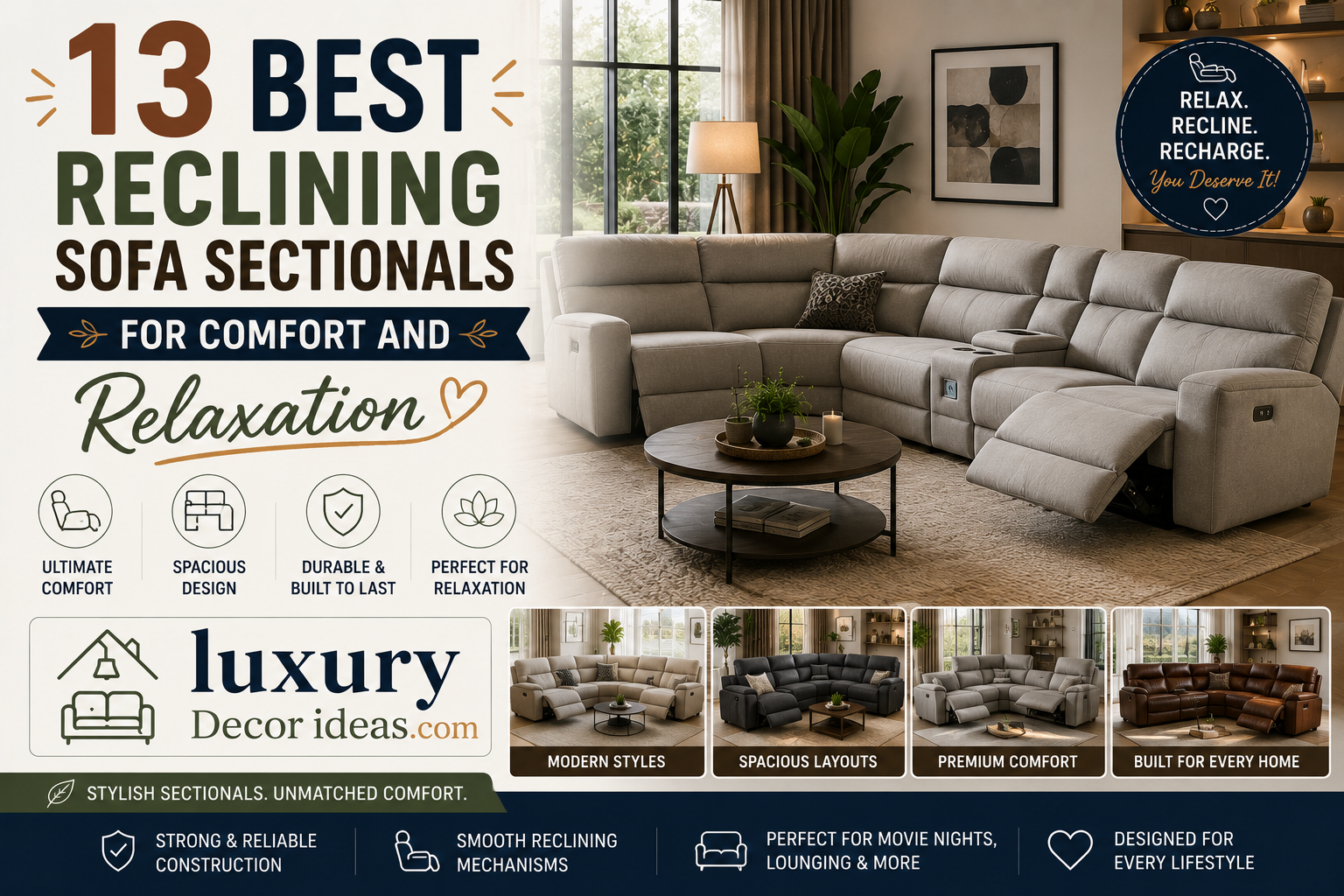 13 Best Reclining Sofa Sectionals for Comfort and Relaxation
