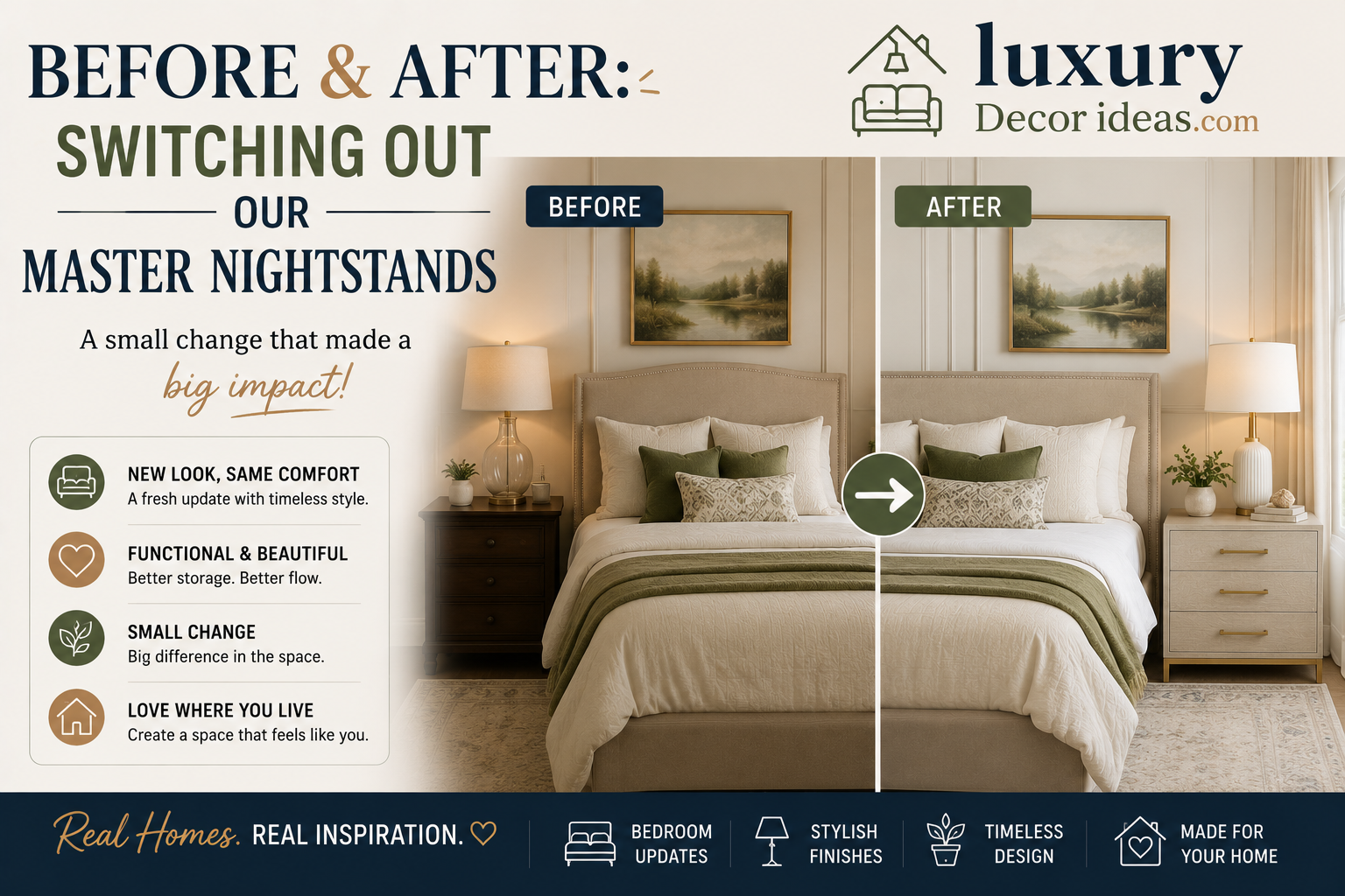 Before and After:Switching Out Our Master Nightstands