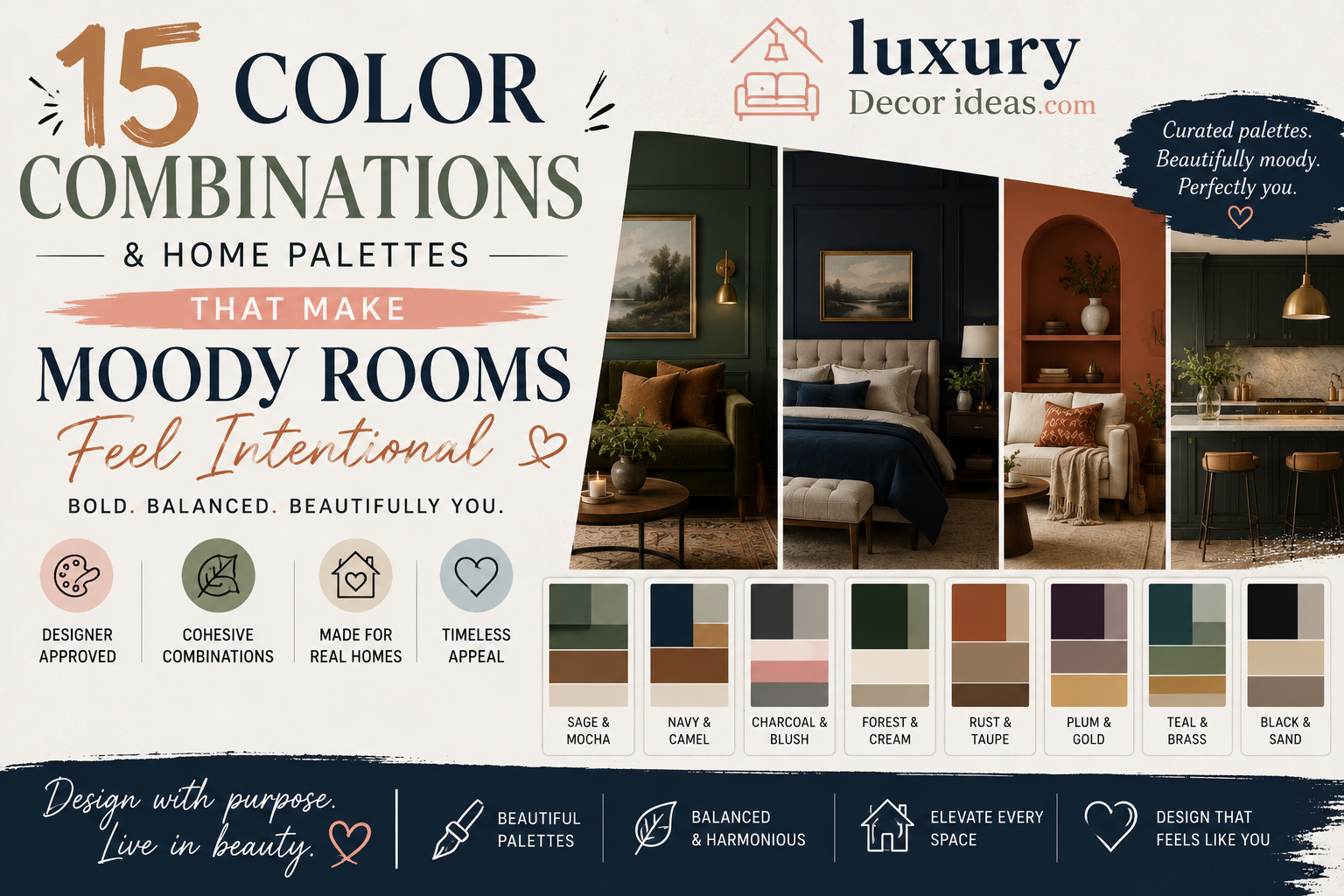 15 Color Combinations & Home Palettes That Make Moody Rooms Feel Intentional