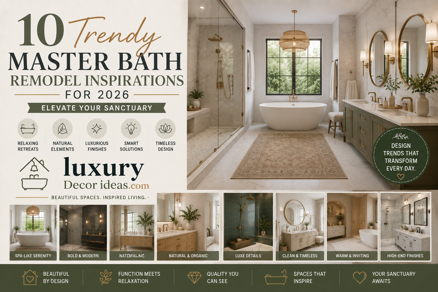 10 Trendy Master Bath Remodel Inspirations for 2026: Elevate Your Sanctuary