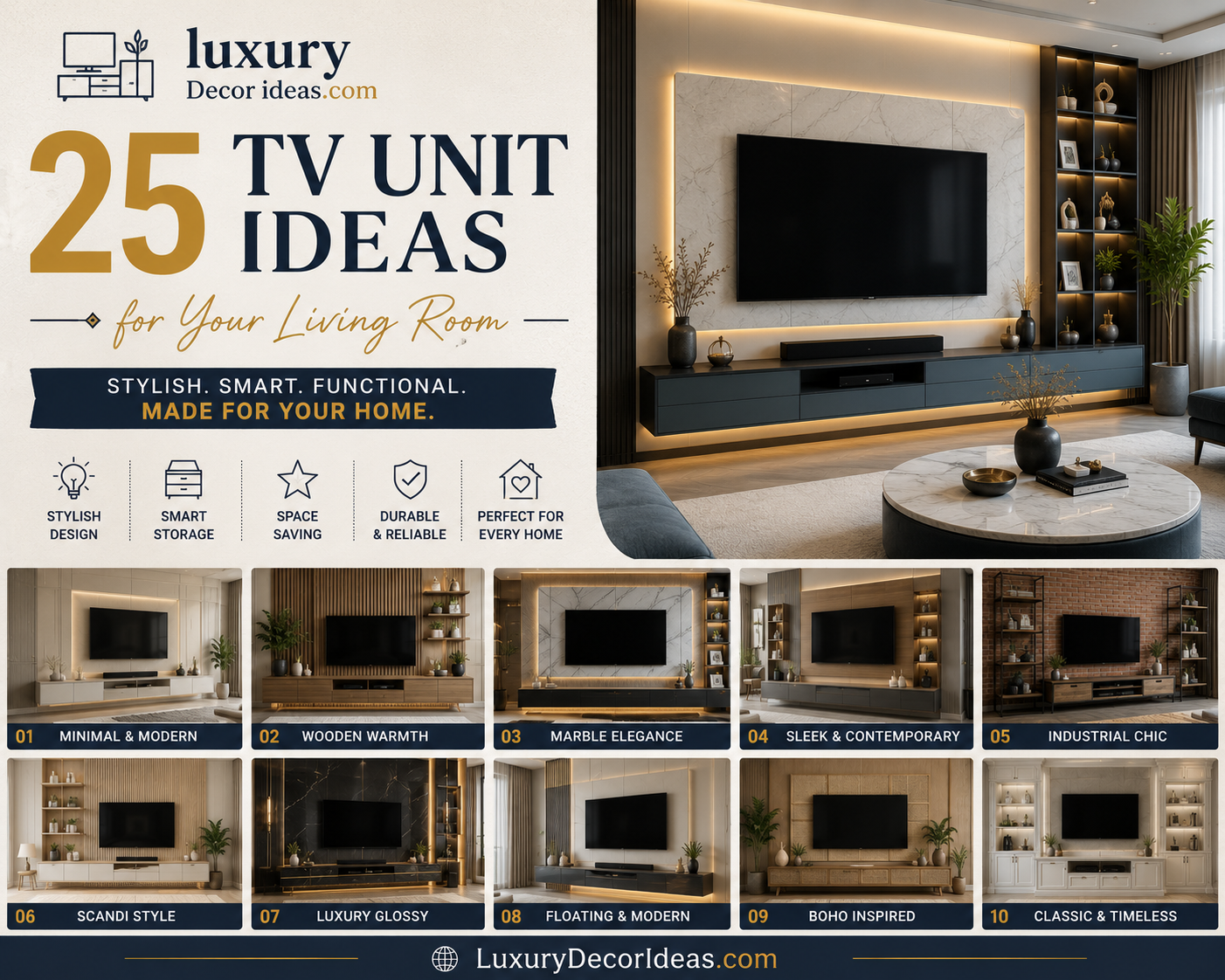 25 TV Unit Ideas for Your Living Room