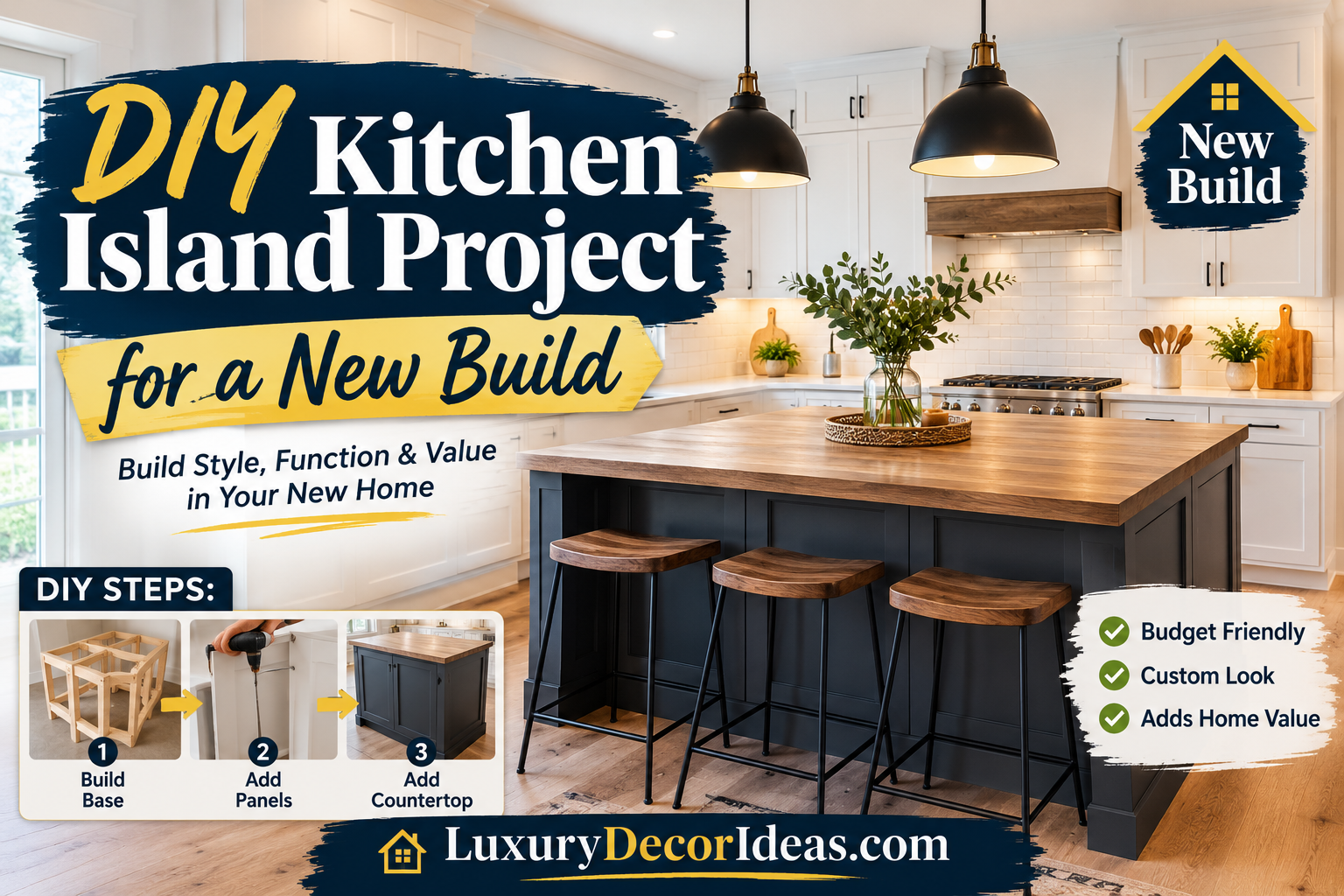 DIY Kitchen Island Project for a New Build