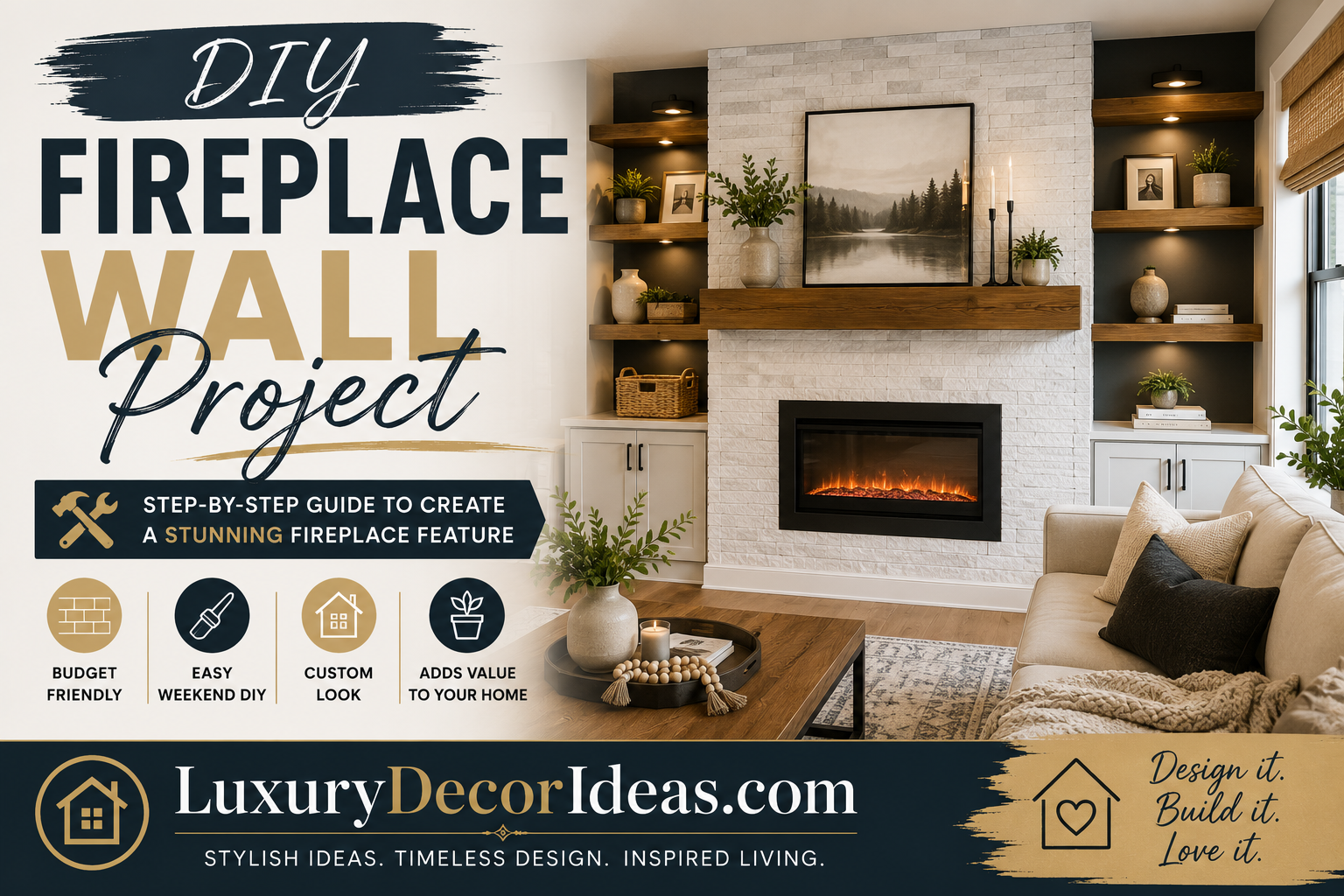 DIY Fireplace Wall Project