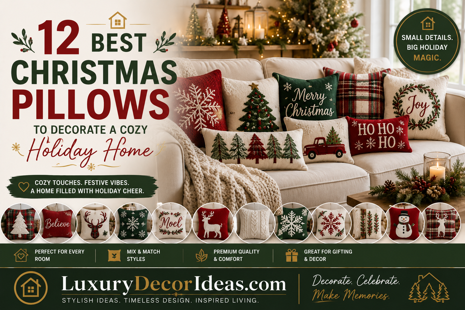 12 Best Christmas Pillows to Decorate a Cozy Holiday Home