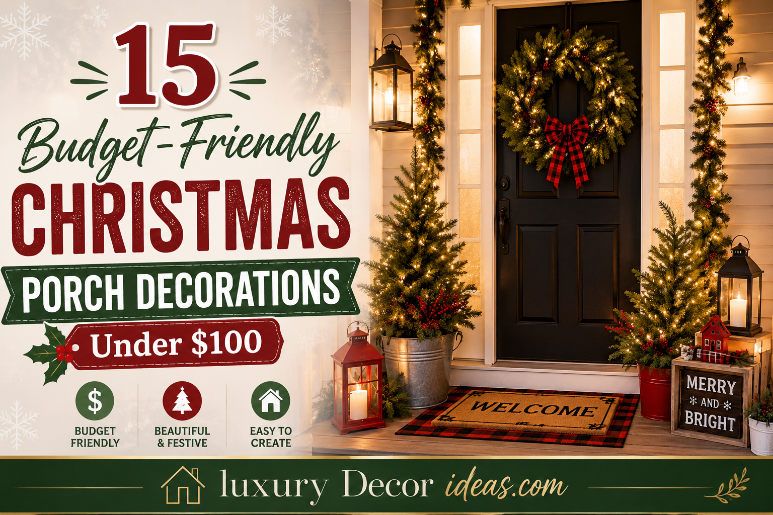 15 Budget Friendly Christmas Porch Decorations Under $100