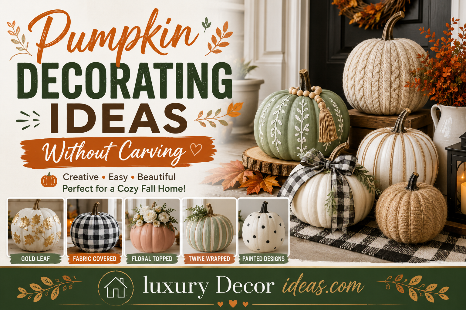 Pumpkin Decorating Ideas Without Carving