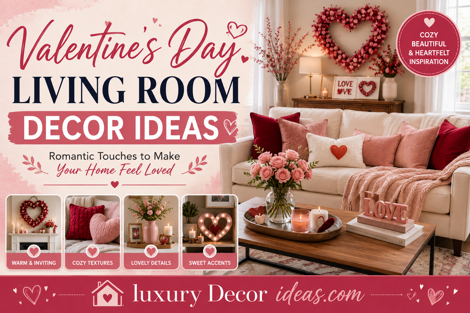 Valentine’s Day Living Room Decor Ideas