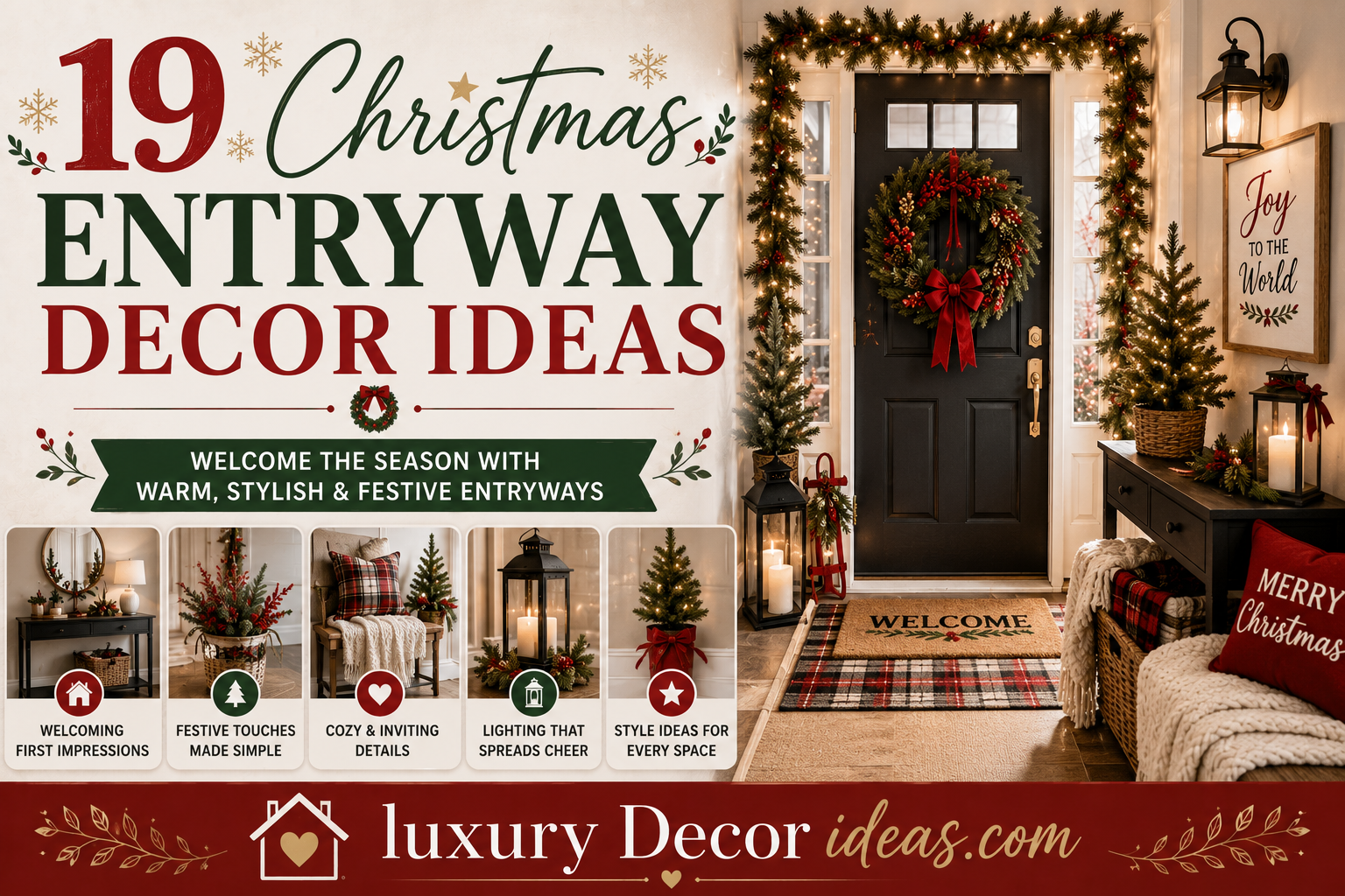 19 Christmas Entryway Decor Ideas
