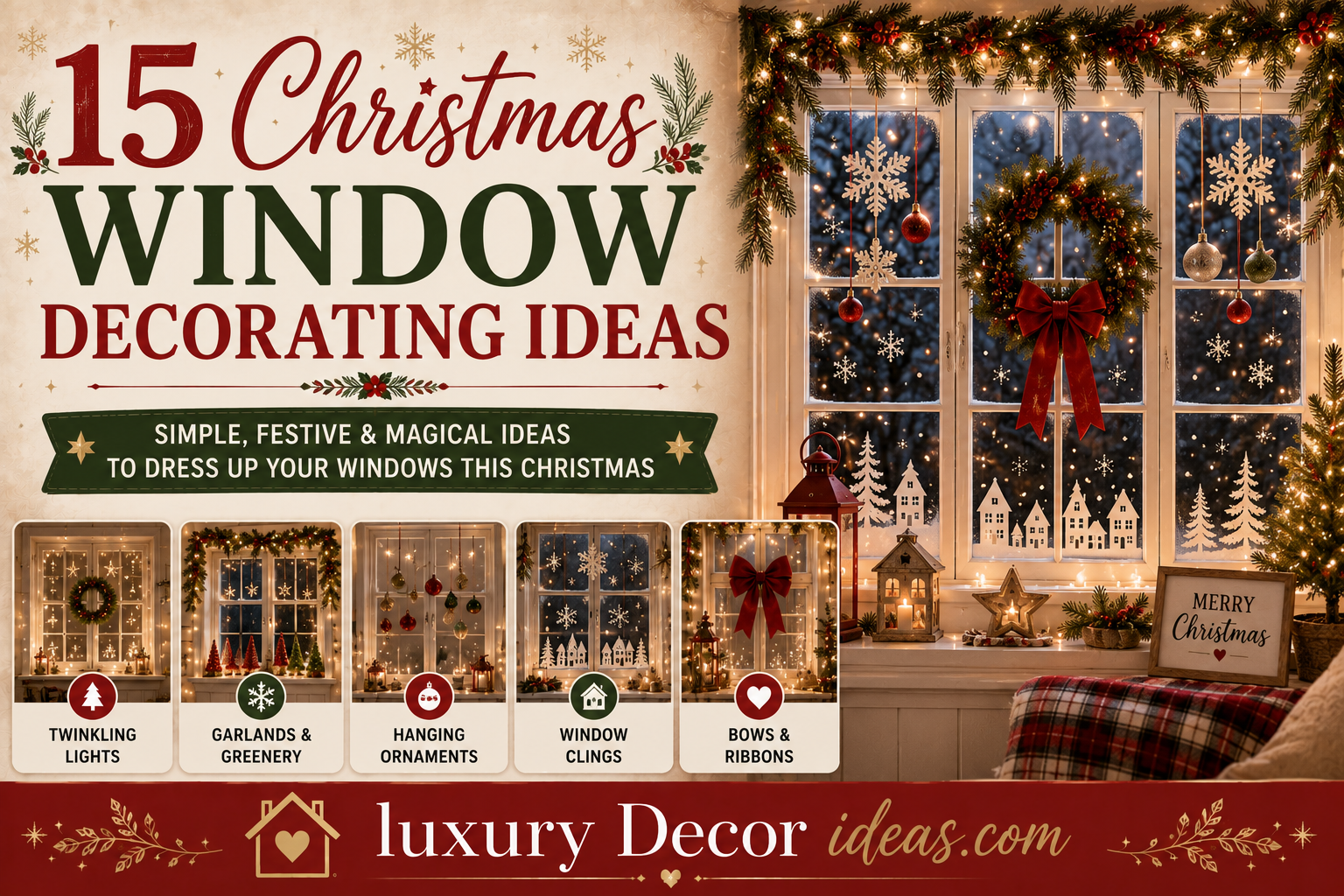 15 Christmas Window Decorating Ideas