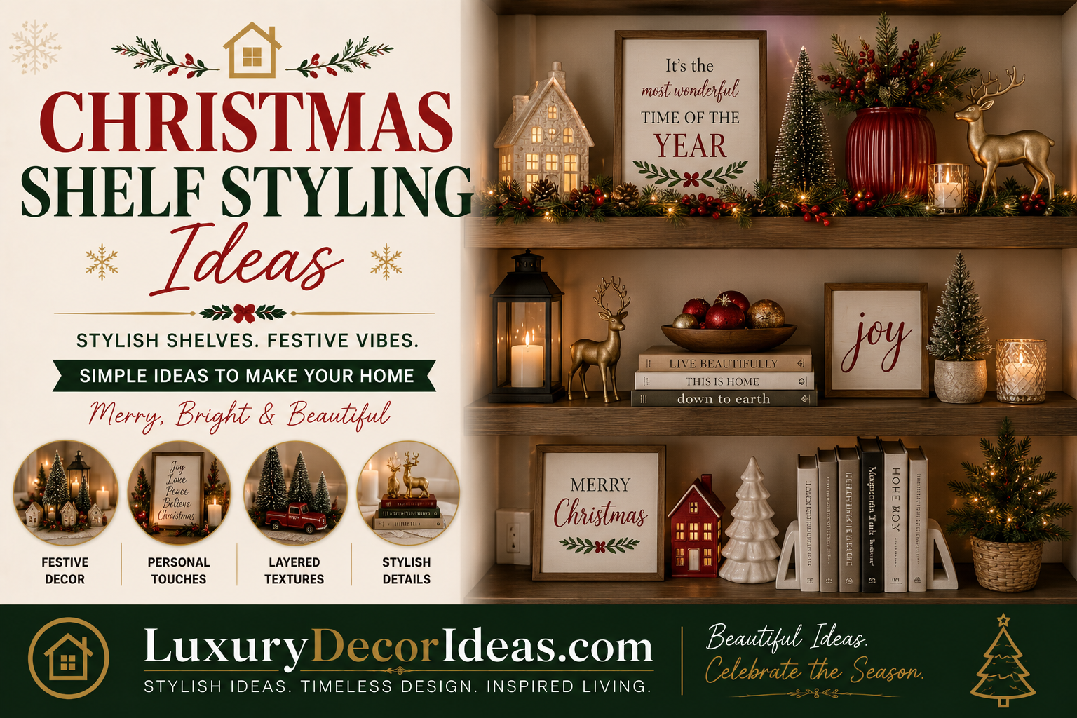 Christmas Shelf Styling Ideas