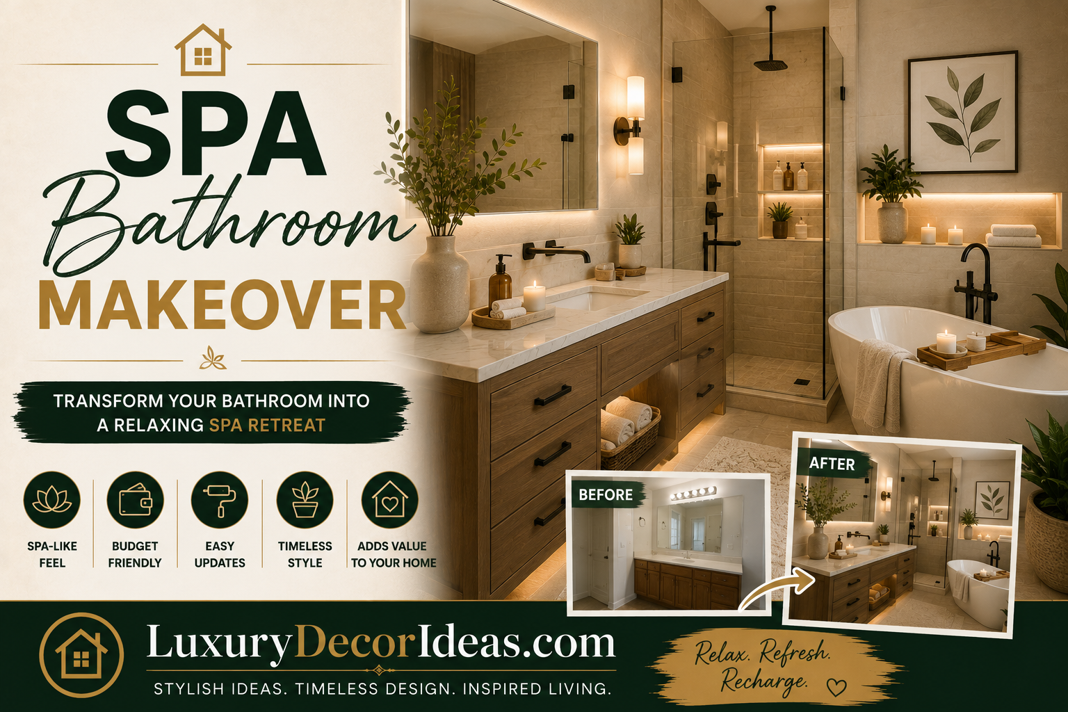 Spa Bathroom Makeover