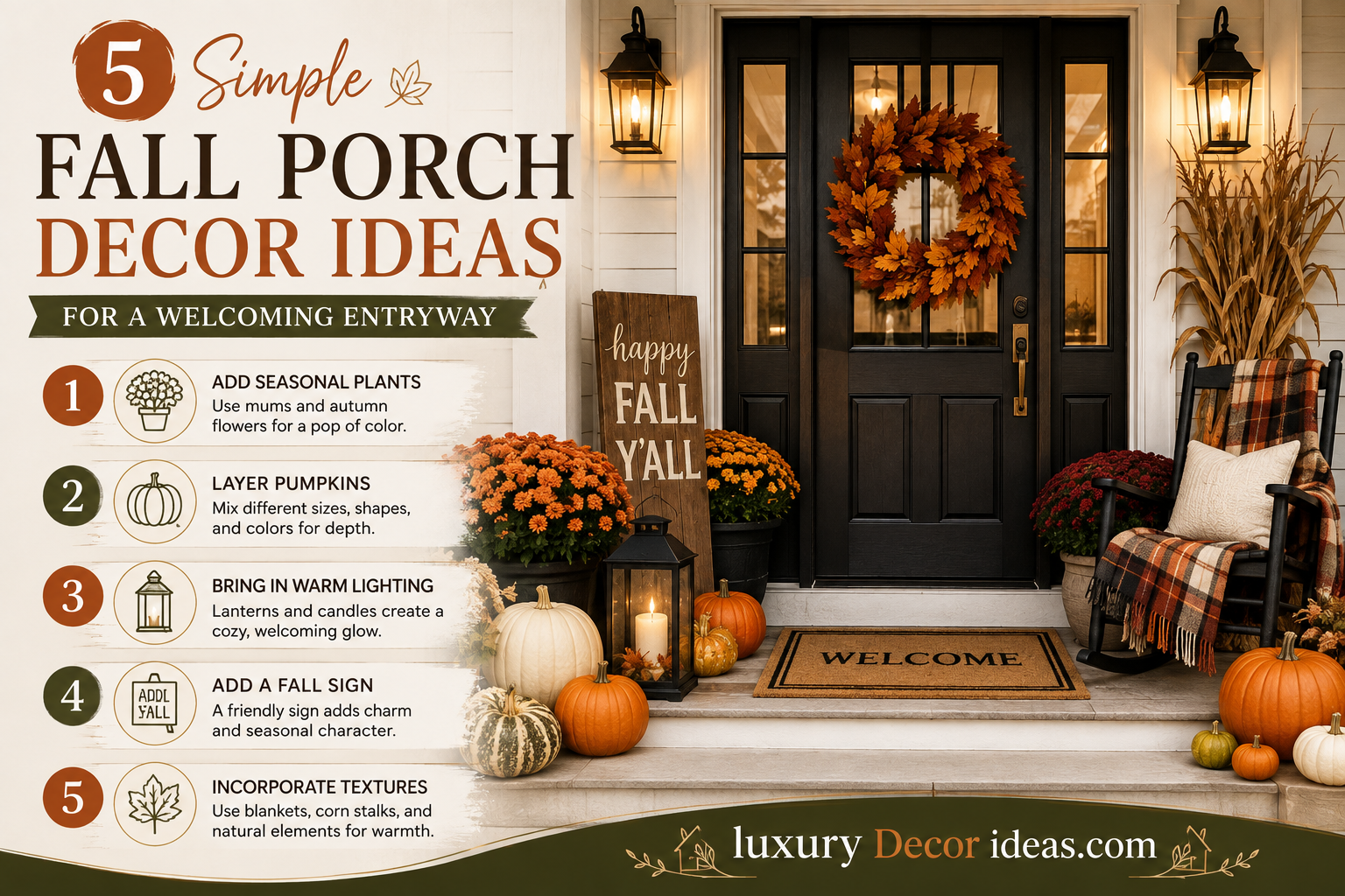 5 Simple Fall Porch Decor Ideas for a Welcoming Entryway